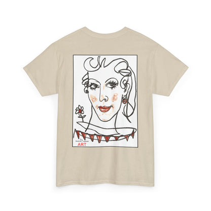 Unisex Heavy Cotton Tee - Motiv: Front Logo & Rückseite Lina, Neck Label
