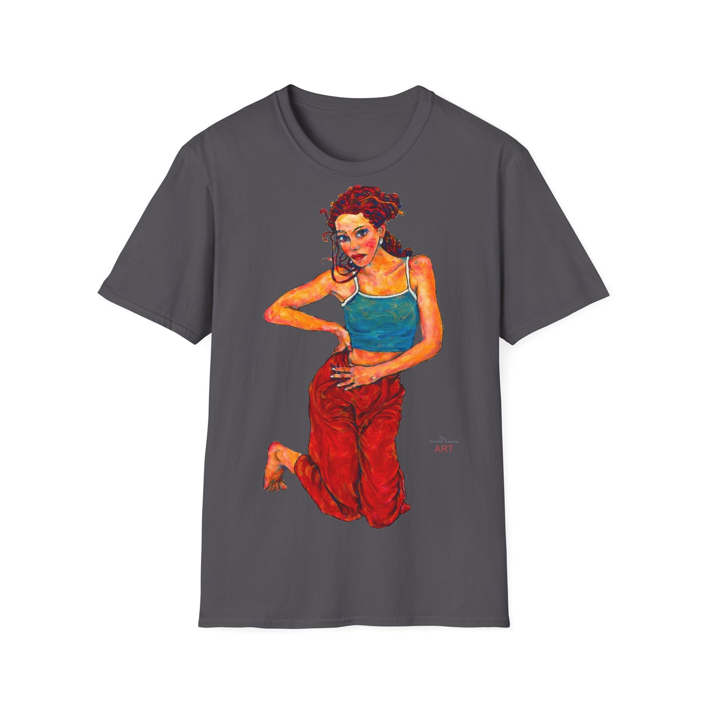 Unisex Softstyle T-Shirt - Motiv: Front Lea, H 49 cm