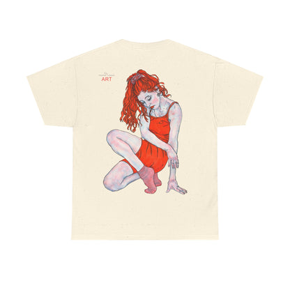 Unisex Heavy Cotton Tee - Motiv:  Front Julia, H25 cm & Rückseite Julia, H 49 cm