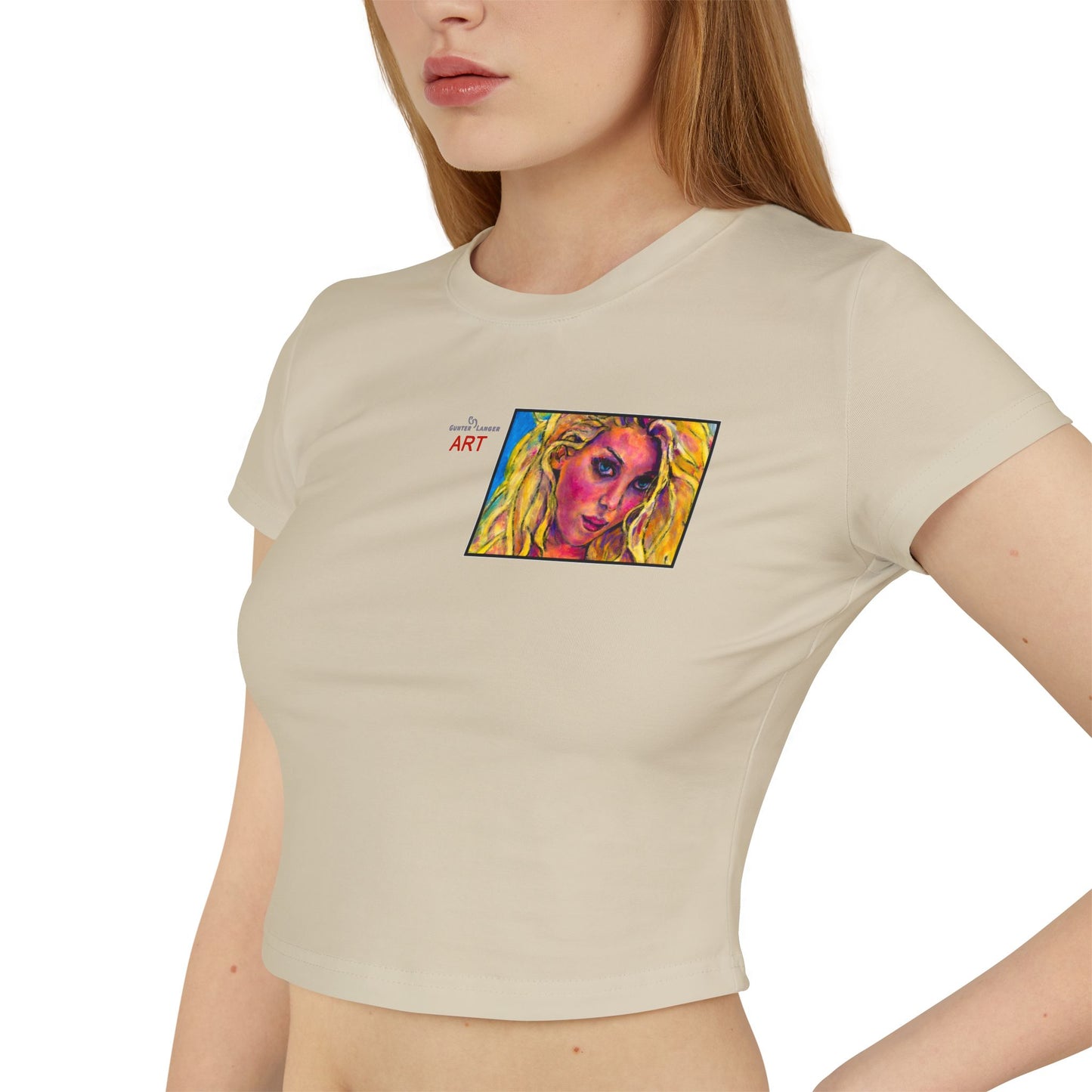 Women's Baby Tee - Motiv: Front Mascha, H36 cm & Rückseite Mascha, H 9,5 cm