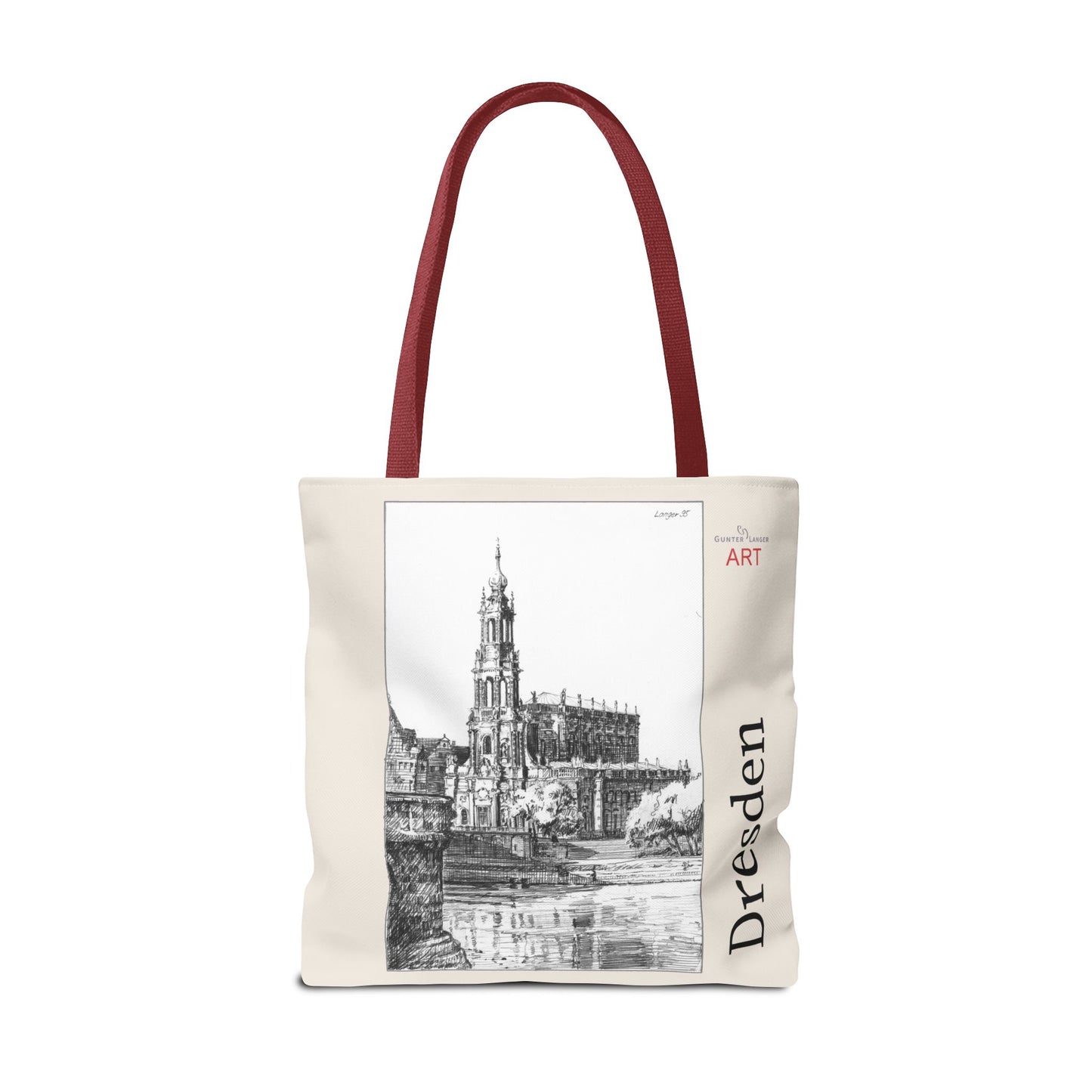Tote Bag (AOP) - Motiv: Dresden -  Hofkirche, Bleistift