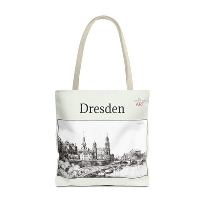 Tote Bag (AOP) - Motiv: Dresden - Terrassenufer, Bleistift