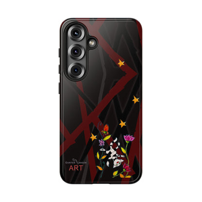 Tough Cases - Google Pixel - Samsung Galaxy - Motiv: Katze schwebt und Ranken, H 5,26 cm, Mikado3