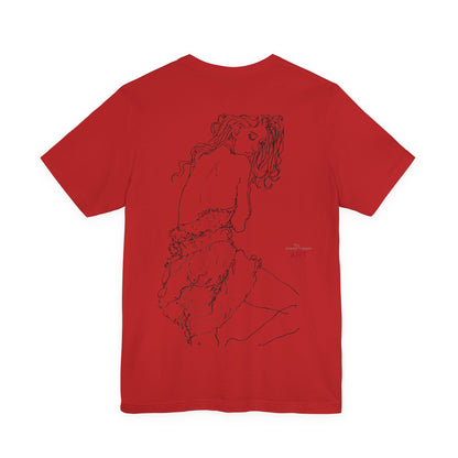Unisex Jersey Short Sleeve Tee - Motiv: Front Logo & Rückseite Giselle H 48,42 cm, N-Label