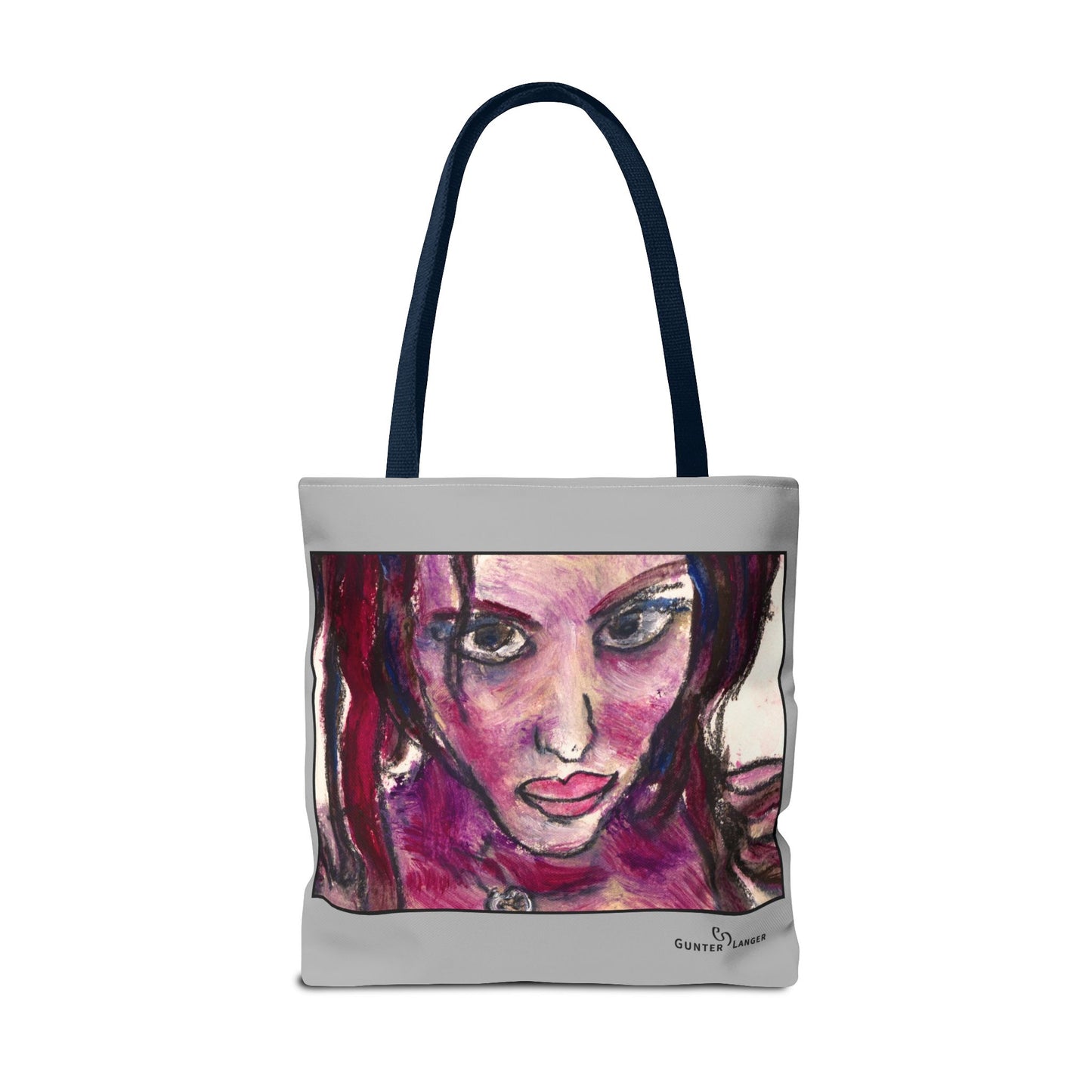 Tote Bag (AOP)- Motiv: Front Lola & Rückseite Lola, Grau