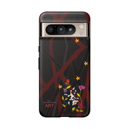 Tough Cases - Google Pixel - Samsung Galaxy - Motiv: Katze schwebt und Ranken, H 5,26 cm, Mikado3