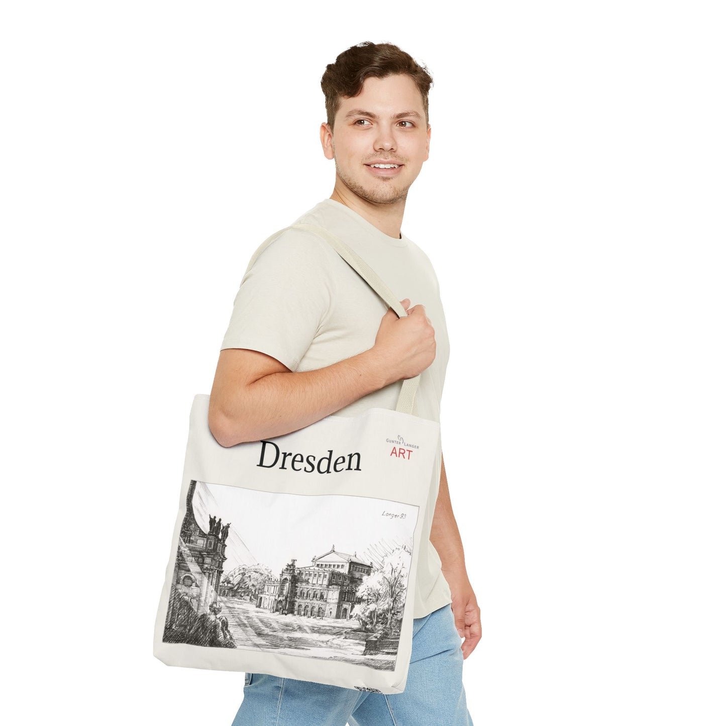 Tote Bag (AOP) - Motiv: Dresden -  Semperoper, Bleistift