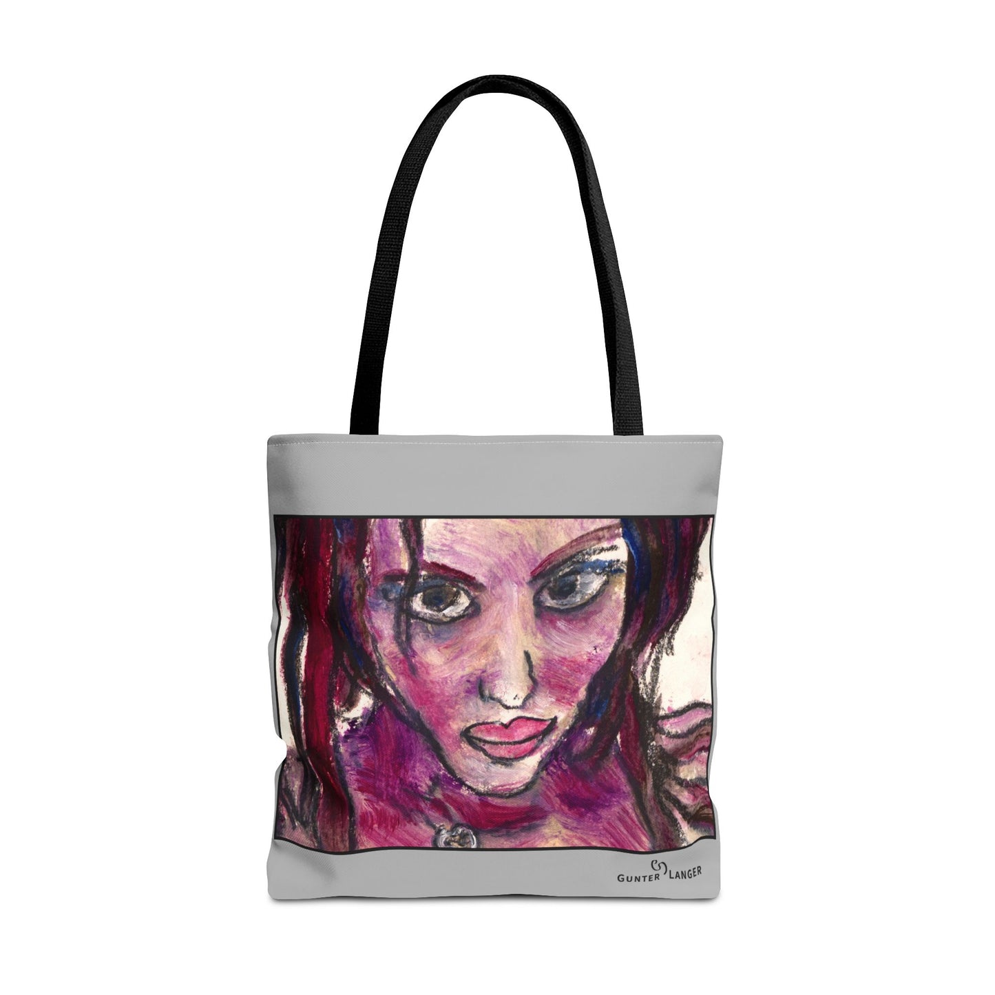 Tote Bag (AOP)- Motiv: Front Lola & Rückseite Lola, Grau