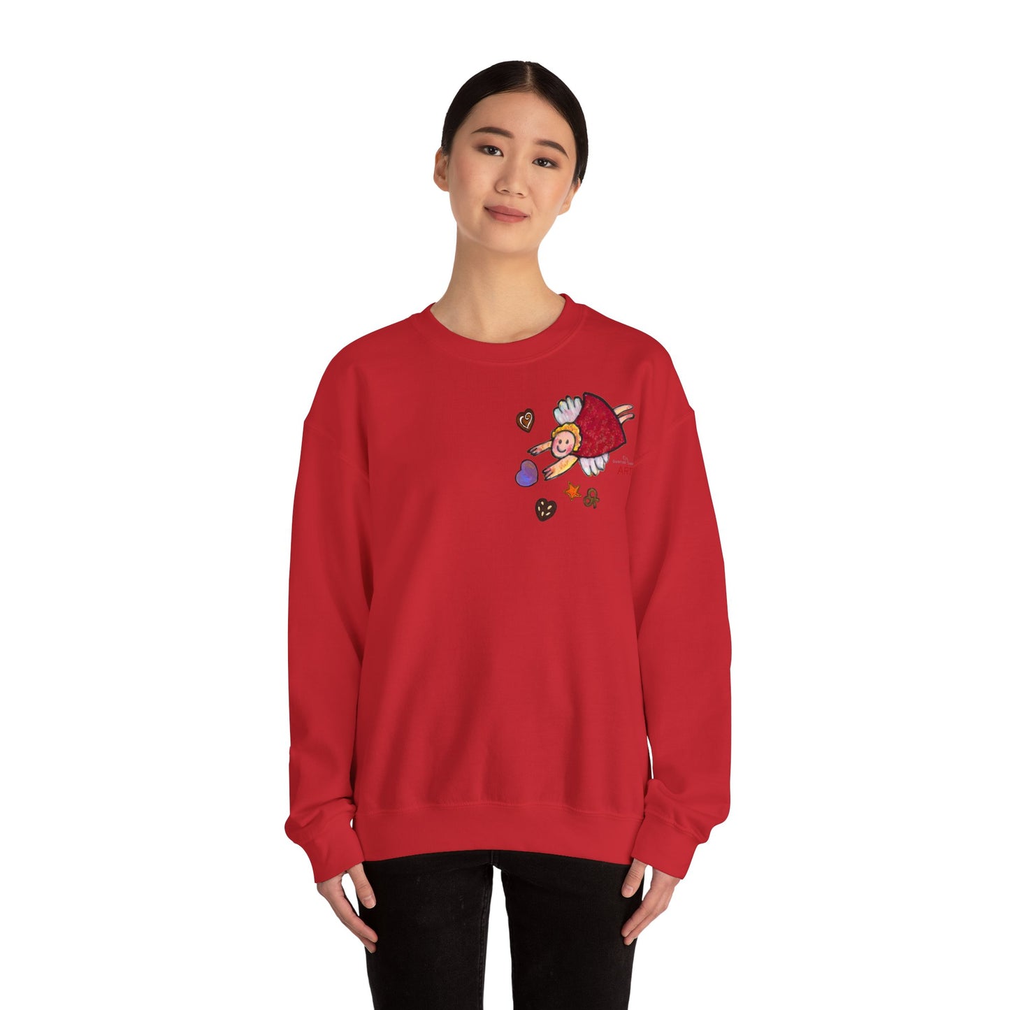 Unisex Heavy Blend™ Crewneck Sweatshirt - Motiv: Front Engel 3, H 11 cm