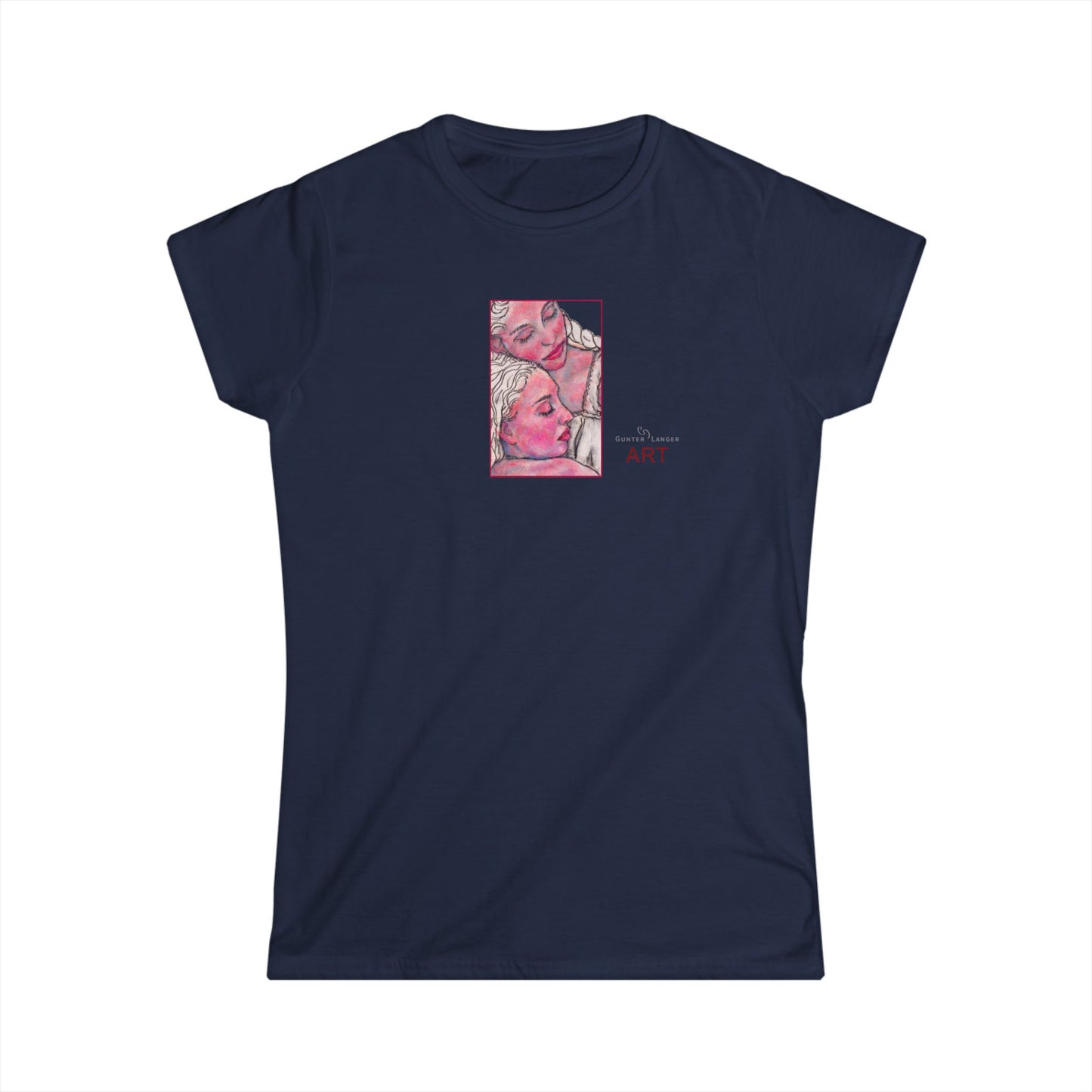 Women's Softstyle Tee - Motiv: Front, Zuflucht, H 14 cm (klein) & Rückseite Zuflucht, H 34,5 cm (groß)
