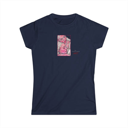 Women's Softstyle Tee - Motiv: Front, Zuflucht, H 14 cm (klein) & Rückseite Zuflucht, H 34,5 cm (groß)