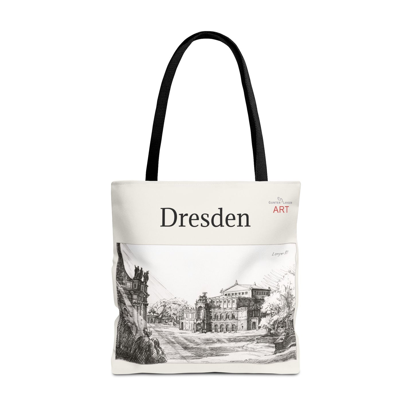 Tote Bag (AOP) - Motiv: Dresden -  Semperoper, Bleistift