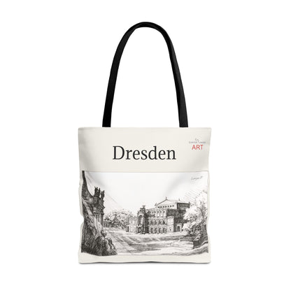 Tote Bag (AOP) - Motiv: Dresden -  Semperoper, Bleistift