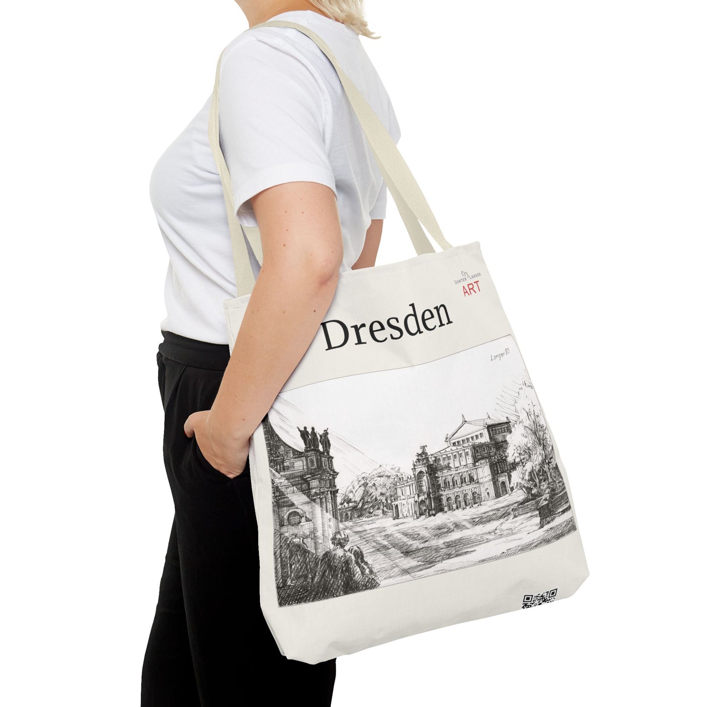 Tote Bag (AOP) - Motiv: Dresden -  Semperoper, Bleistift