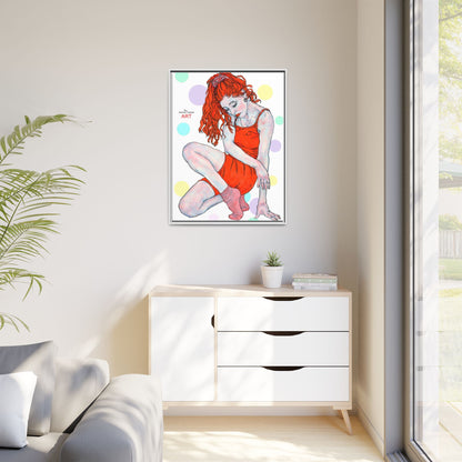 Matte Canvas, Framed (Multi-color) - Motiv:  Julia, Farbkreise, Format groß, H 91,4 bis 152,4 cm
