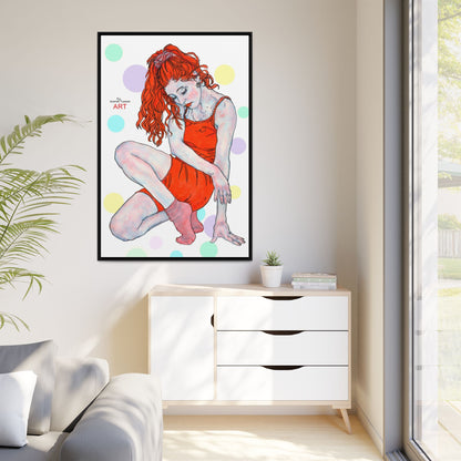 Matte Canvas, Framed (Multi-color) - Motiv:  Julia, Farbkreise, Format groß, H 91,4 bis 152,4 cm