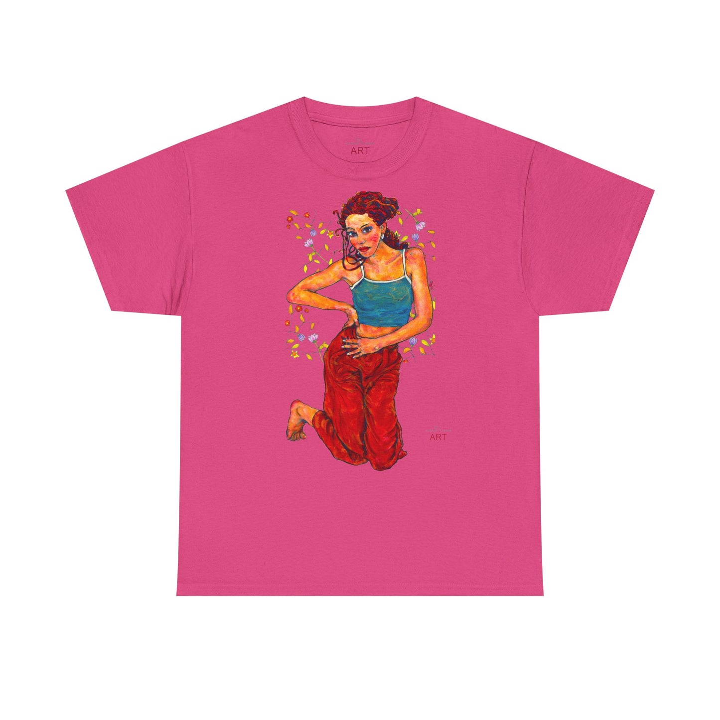 Unisex Heavy Cotton Tee - Motiv: Motiv Lea, Ranken, 49cm, Neck Label