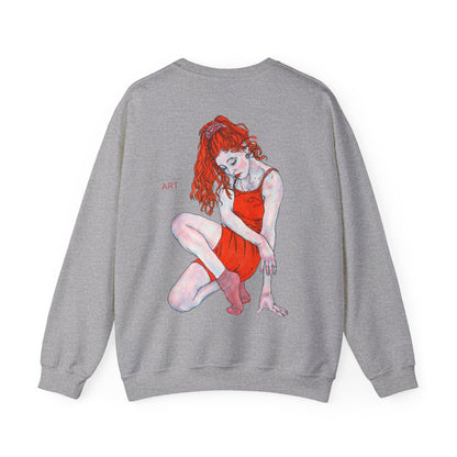 Unisex Heavy Blend™ Crewneck Sweatshirt - Motiv: Front Julia (Ausschnitt, 21,5 cm) & Rückseite Julia, H 43 cm