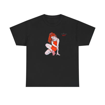 Unisex Heavy Cotton Tee - Motiv:  Front Julia, H25 cm & Rückseite Julia, H 49 cm