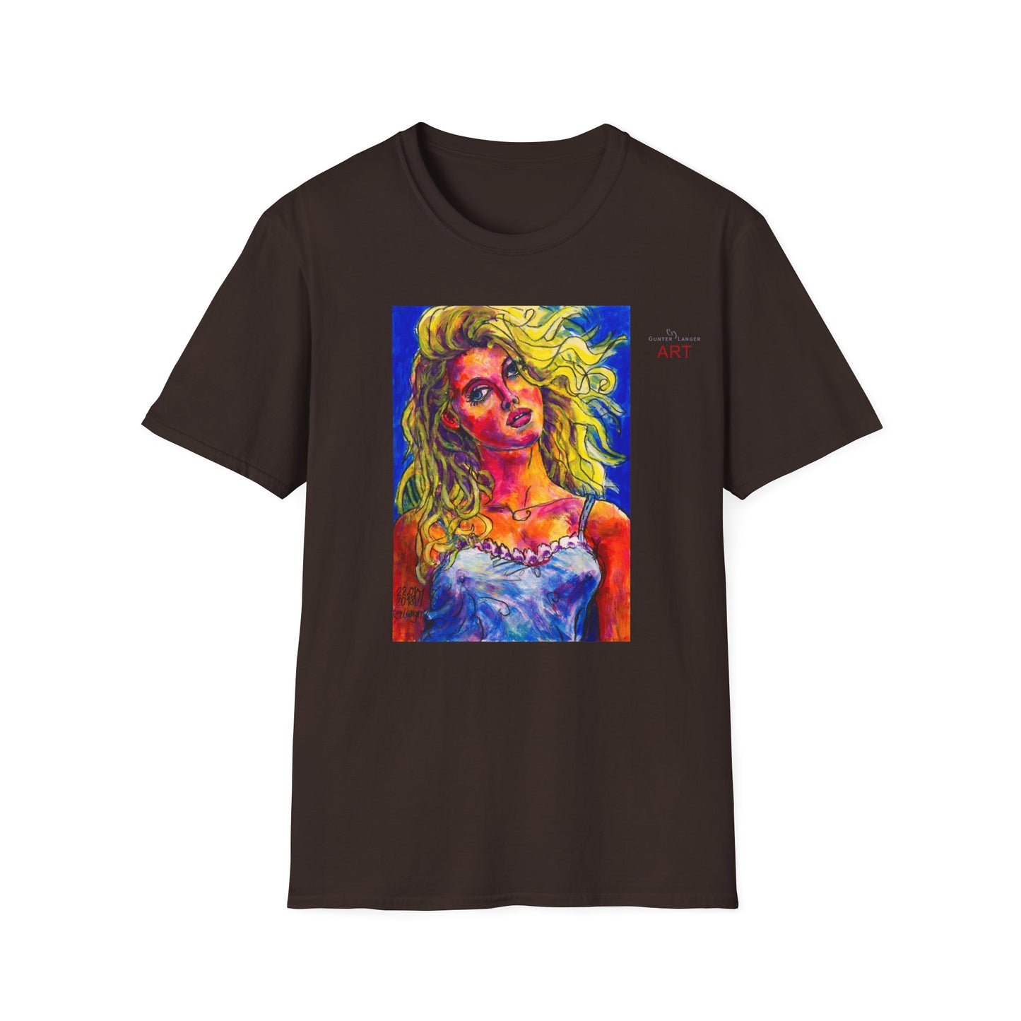 Unisex Softstyle T-Shirt - Motiv: Front Mascha,  H 33cm Korr2 sw