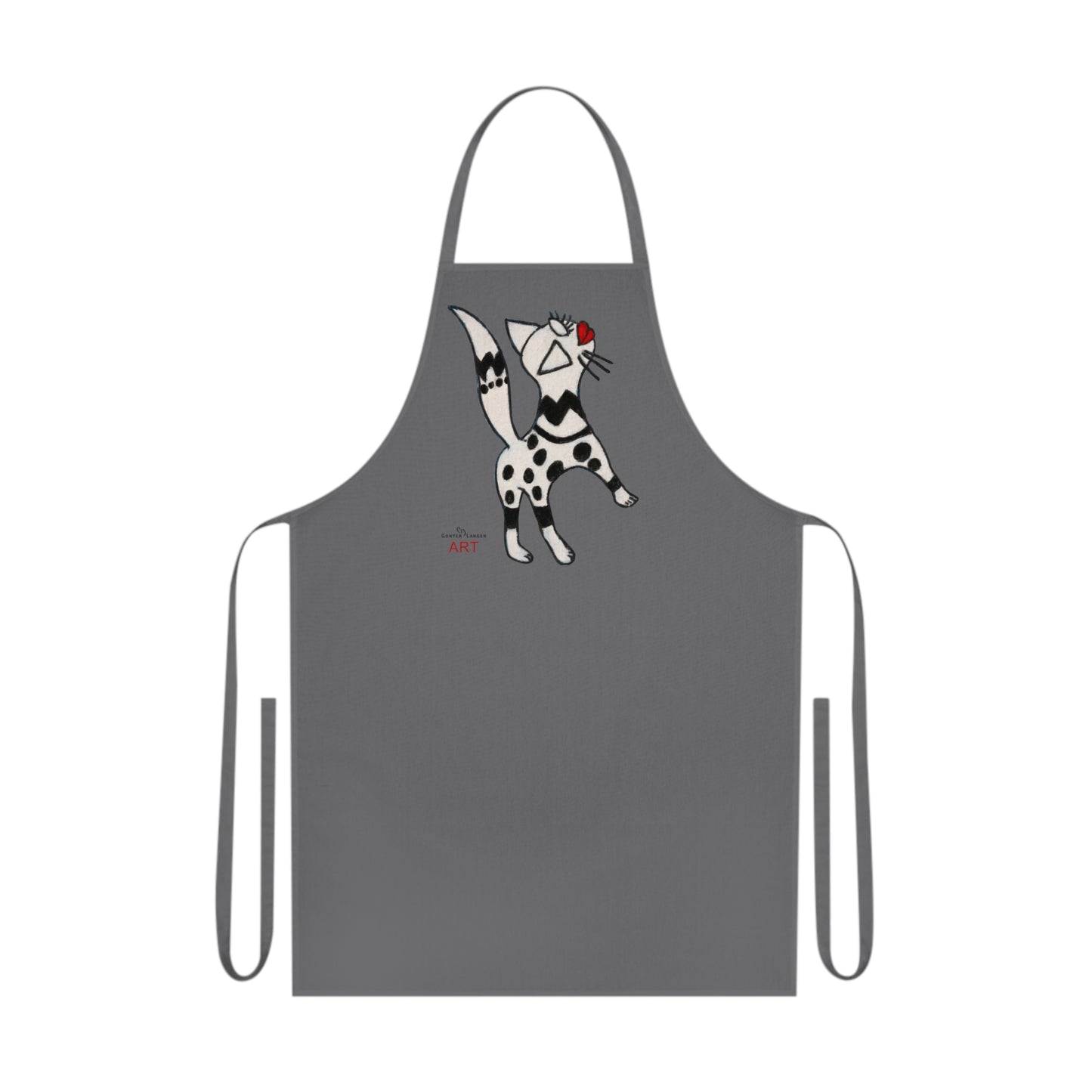Cotton Apron - Motiv: Katze steht, H 31,64 cm