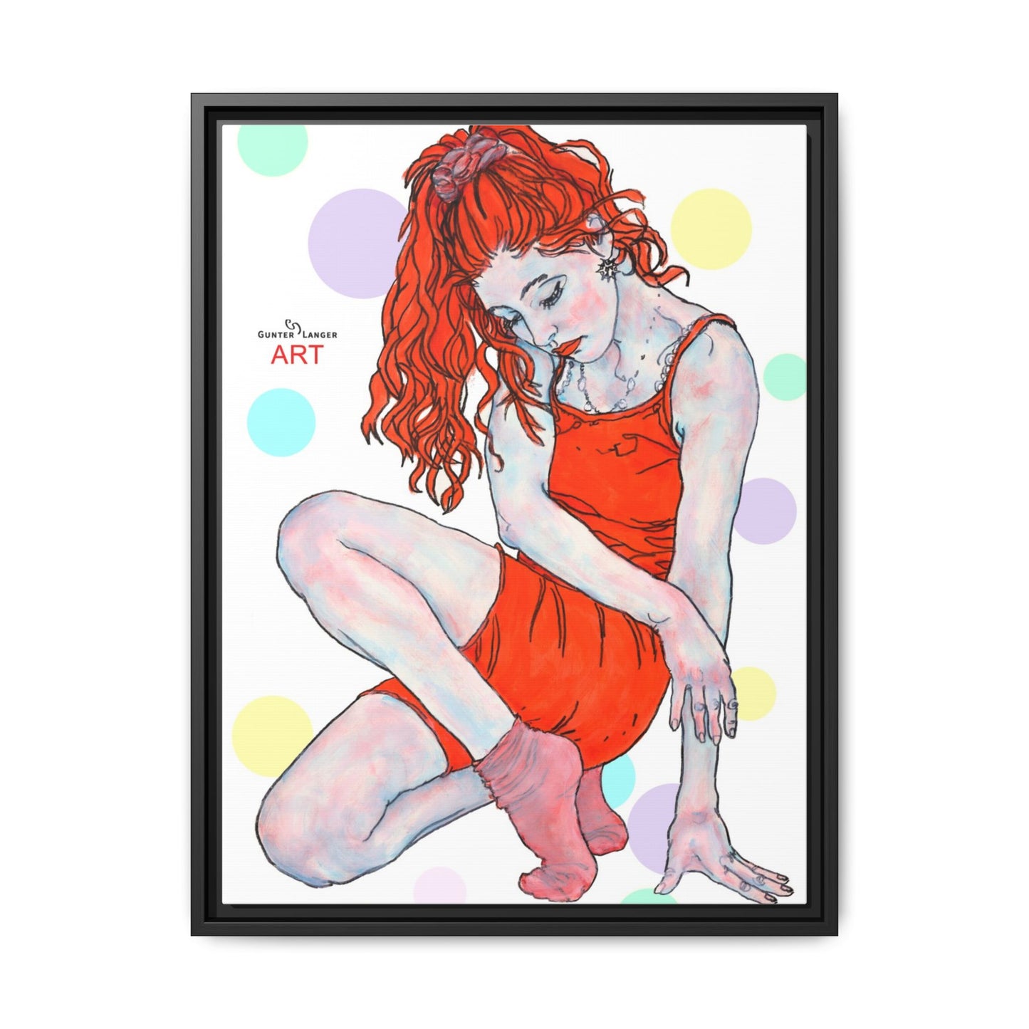 Matte Canvas, Framed (Multi-color) - Motiv:  Julia, Farbkreise, Format klein H 30,5 bis 76,2 cm