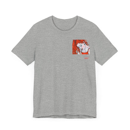 Unisex Jersey Short Sleeve Tee - Motiv: Front Julia (Ausschnitt) & Rückseite Julia, H 49 cm