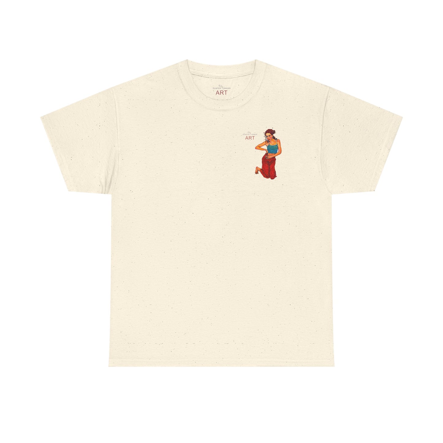 Unisex Heavy Cotton Tee - Motiv: Front, Lea, Ranken, H 13cm & Rückseite, Lea, Ranken, H 40,45 cm, Neck Label