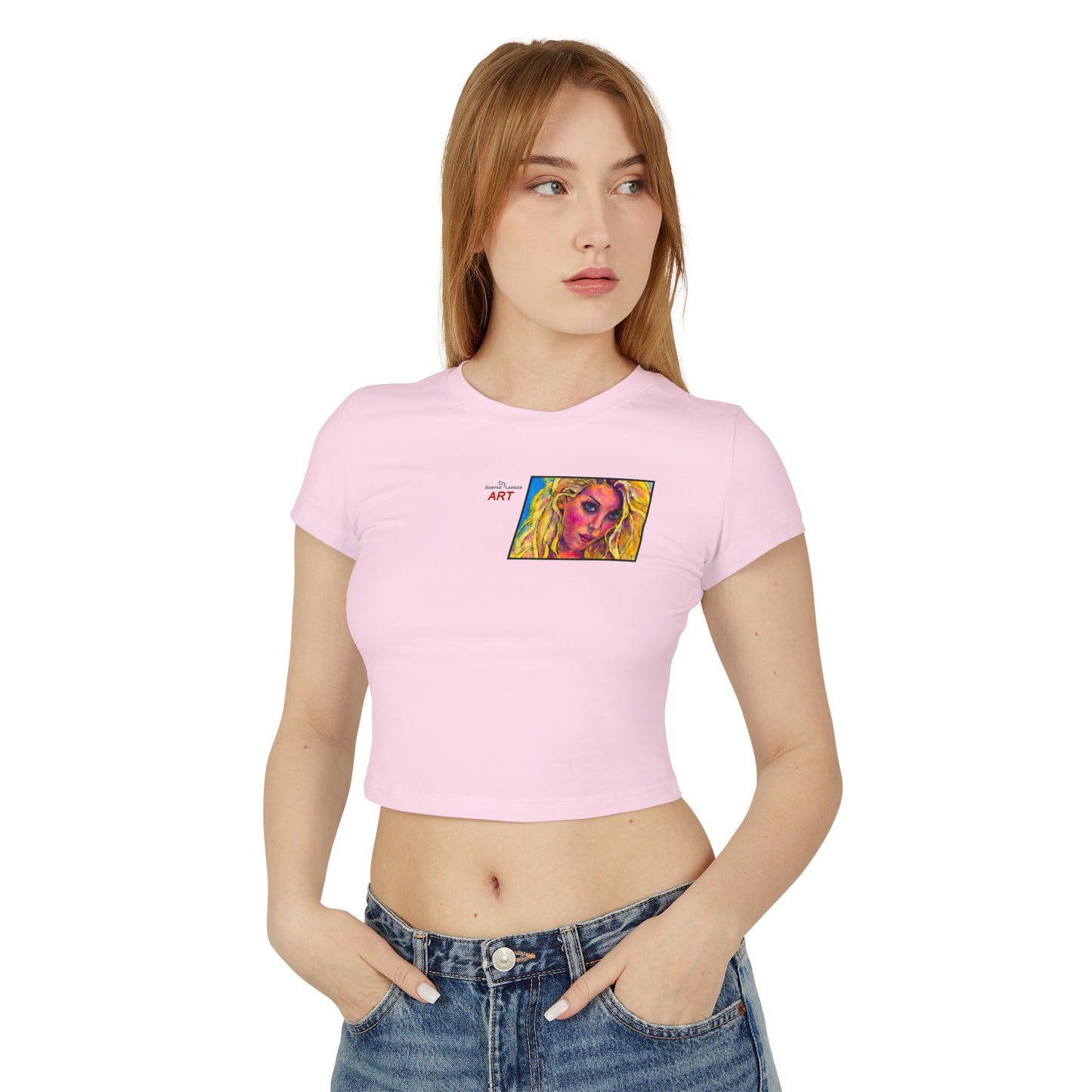 Women's Baby Tee - Motiv: Front Mascha, H36 cm & Rückseite Mascha, H 9,5 cm