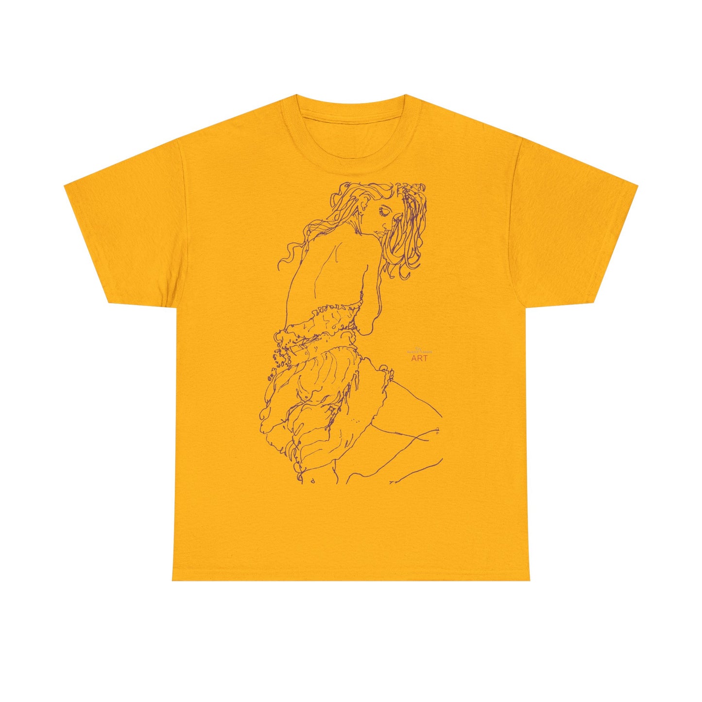 Unisex Heavy Cotton Tee - Motiv: Front Giselle violett-braun