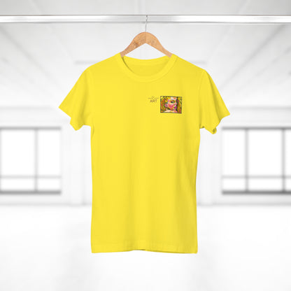 Single Jersey Women's T-shirt - hell - Motiv: Romina, Ausschnitt, H 6 cm