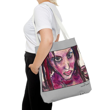 Tote Bag (AOP)- Motiv: Front Lola & Rückseite Lola, Grau