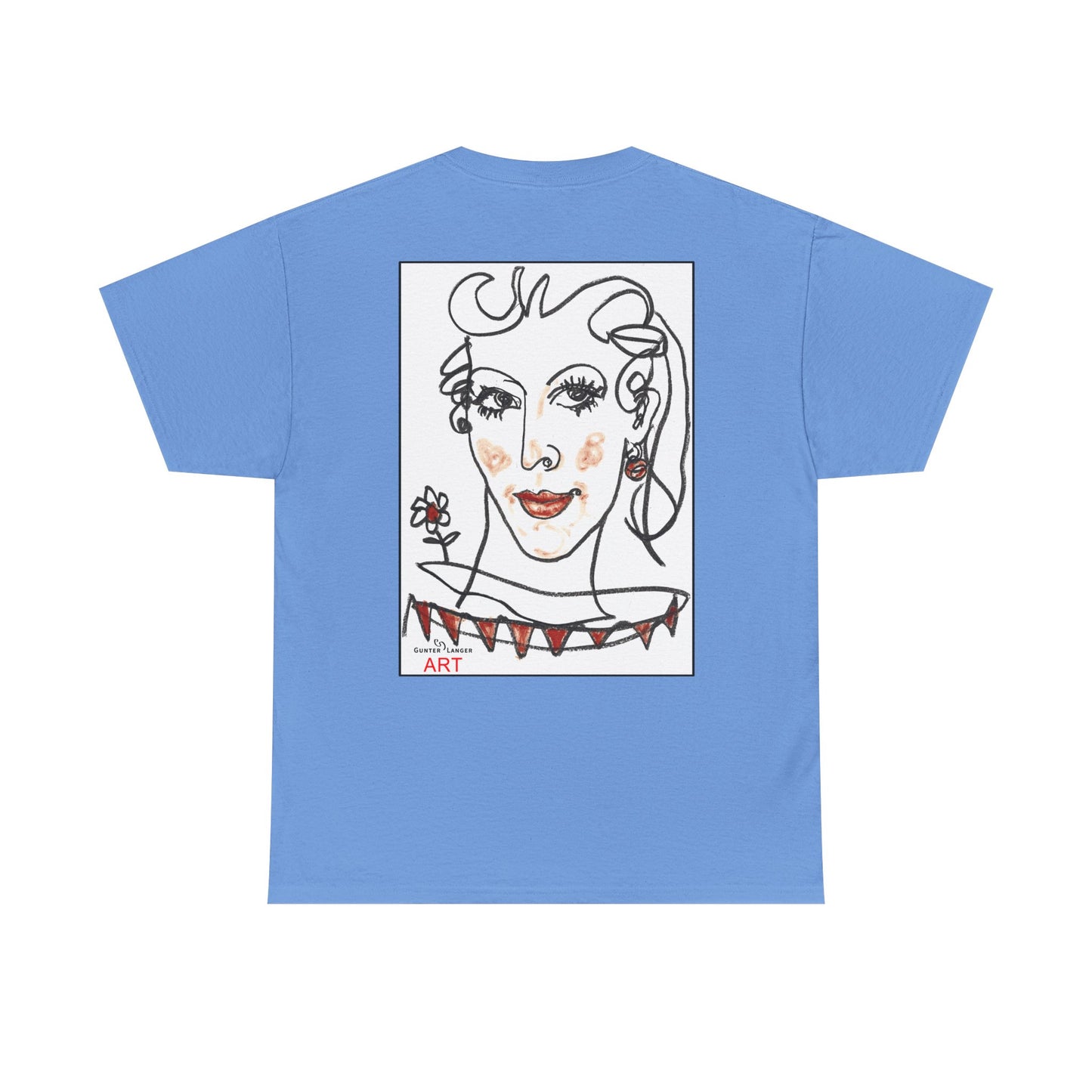 Unisex Heavy Cotton Tee - Motiv: Front Logo & Rückseite Lina, Neck Label