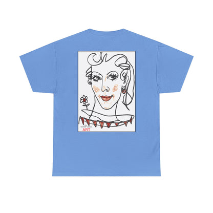Unisex Heavy Cotton Tee - Motiv: Front Logo & Rückseite Lina, Neck Label