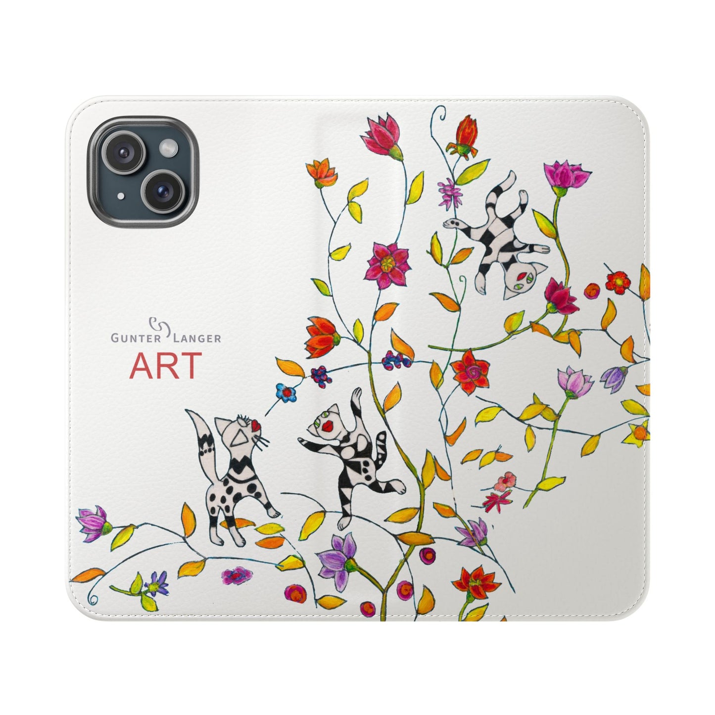 Flip Cases - Motiv: Drei Karierte Katzen auf weiß