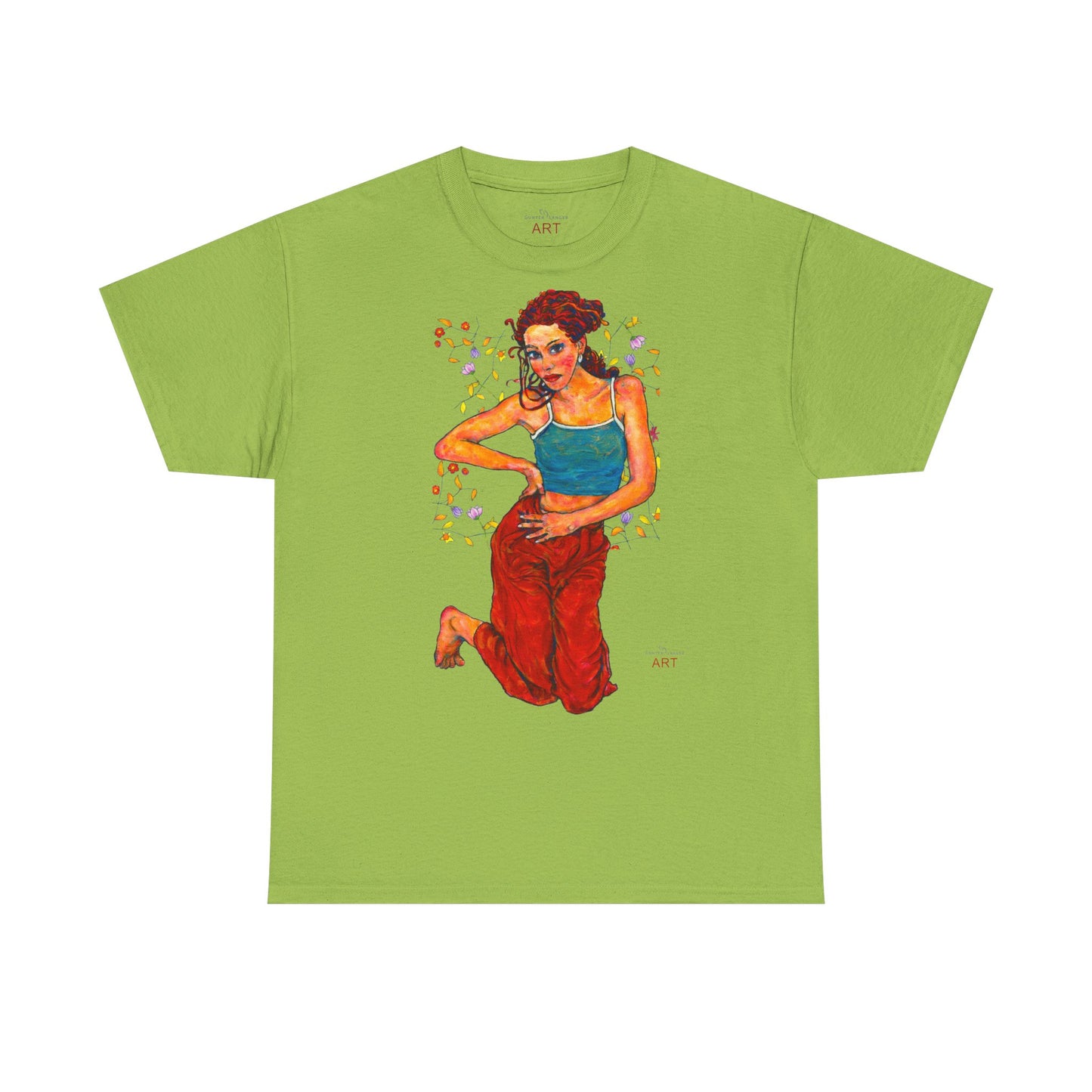 Unisex Heavy Cotton Tee - Motiv: Motiv Lea, Ranken, 49cm, Neck Label