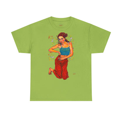 Unisex Heavy Cotton Tee - Motiv: Motiv Lea, Ranken, 49cm, Neck Label