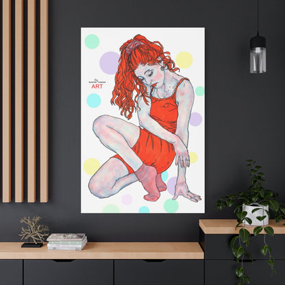 Matte Canvas, Stretched, 1.25" - Motiv: Julia, Farbkreise, Format H 91, 122, 152 cm