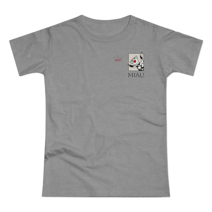 Single Jersey Women's T-shirt - hell - Motiv: Miau, H 7 cm