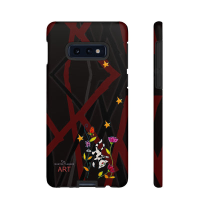 Tough Cases - Google Pixel - Samsung Galaxy - Motiv: Katze schwebt und Ranken, H 5,26 cm, Mikado3
