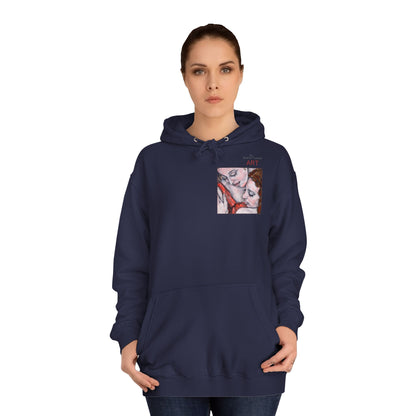 Unisex College Hoodie - Motiv: Front Bei dir & Rückseite Bei dir (gerahmt)