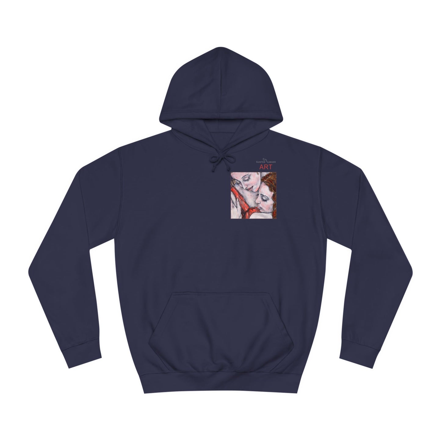 Unisex College Hoodie - Motiv: Front Bei dir & Rückseite Bei dir (gerahmt)