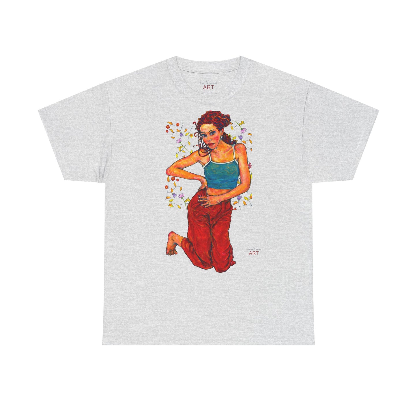 Unisex Heavy Cotton Tee - Motiv: Motiv Lea, Ranken, 49cm, Neck Label