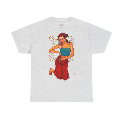 Unisex Heavy Cotton Tee - Motiv: Motiv Lea, Ranken, 49cm, Neck Label