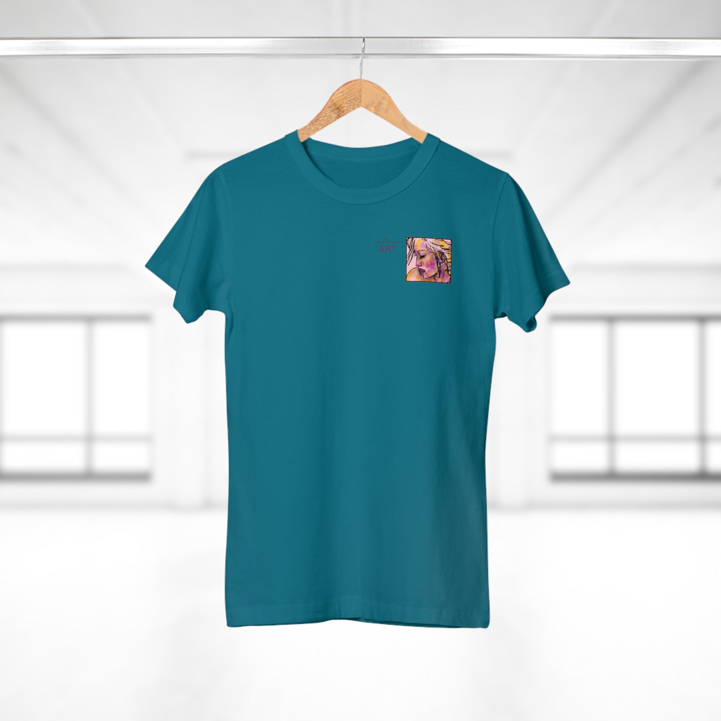 Single Jersey Women's T-shirt - hell - Motiv: Lilli, Ausschnitt, H 6,5 cm