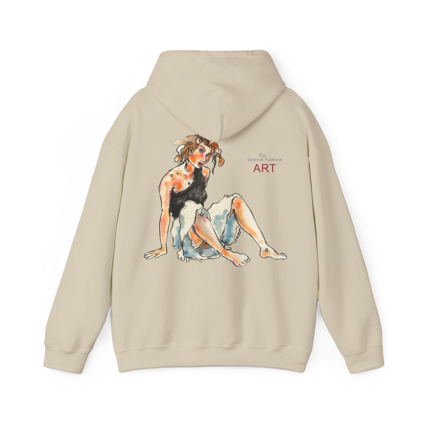 Unisex Heavy Blend™ Hooded Sweatshirt - Motiv Frontseite "Rosa", H 28 cm & Rückseite "Rosa", H 34 cm