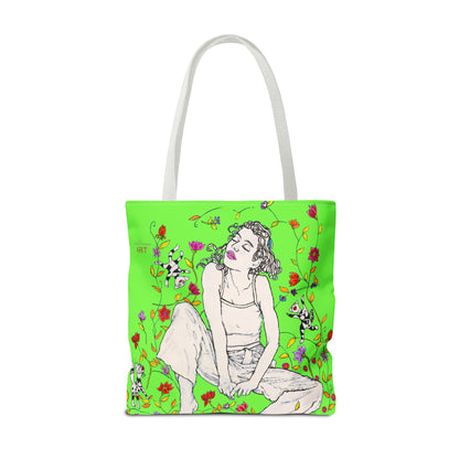 Tote Bag (AOP) - Motiv: Carolin sw auf grün