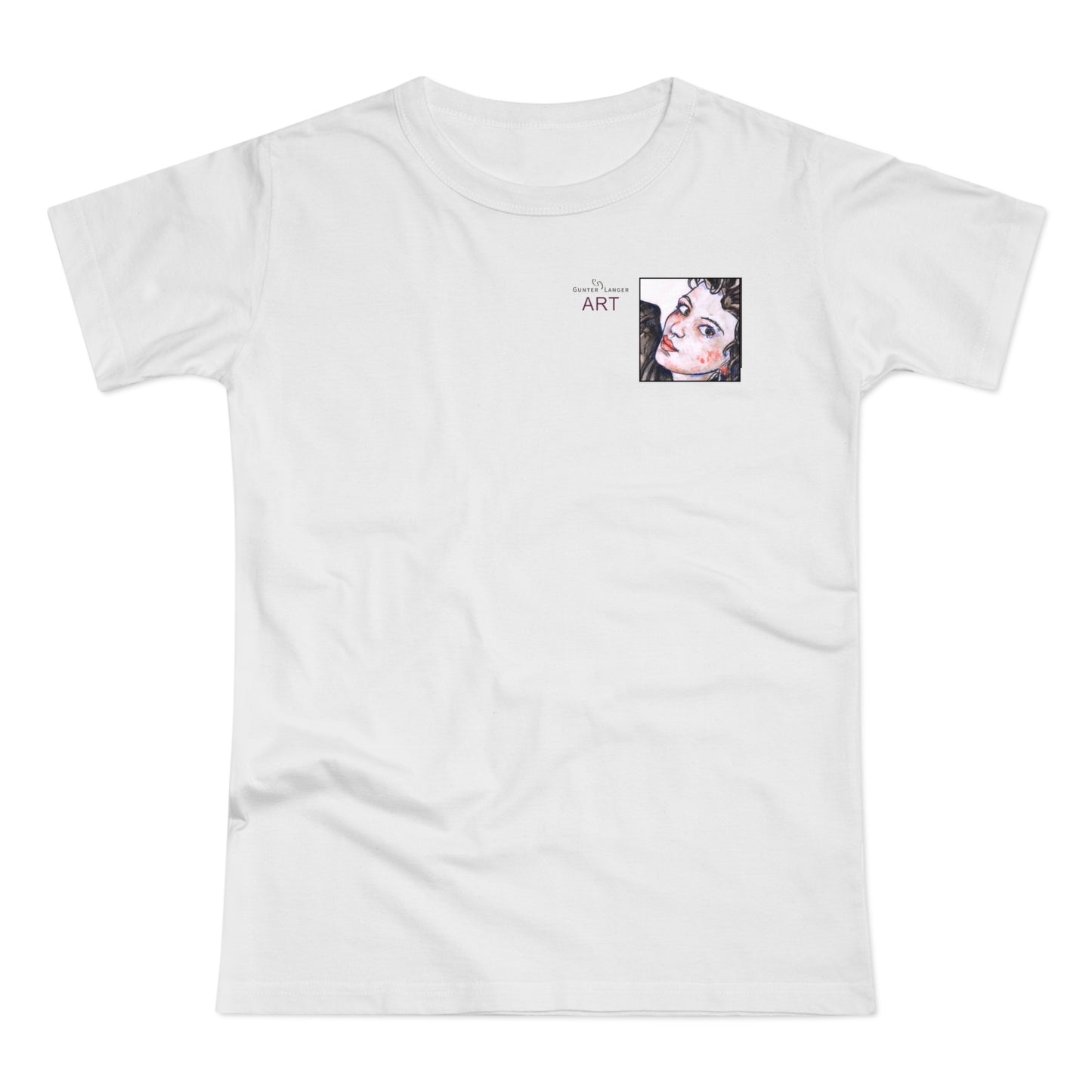 Single Jersey Women's T-shirt - hell - Motiv: Annette, Ausschnitt, H 7,5 cm