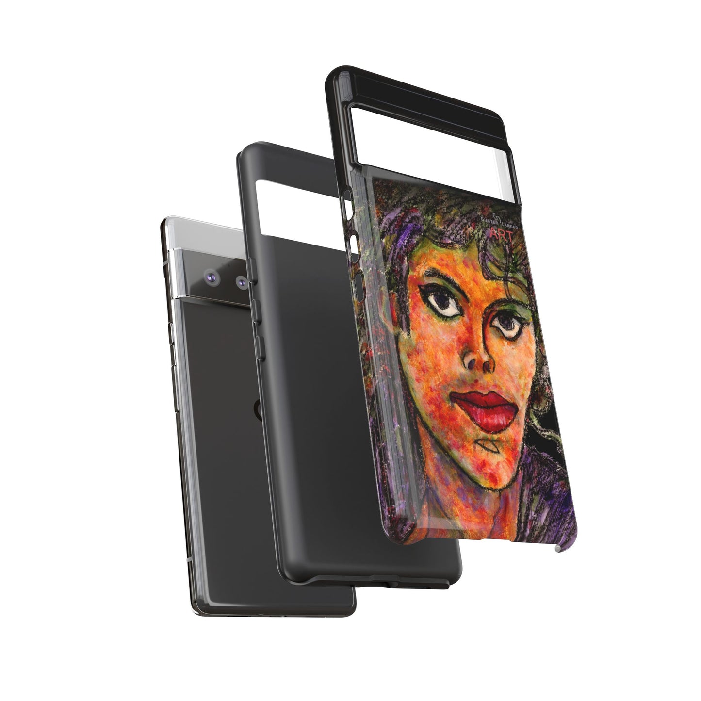 Tough Cases - Google Pixel - Samsung Galaxy - Motiv: MJ, Schwarz