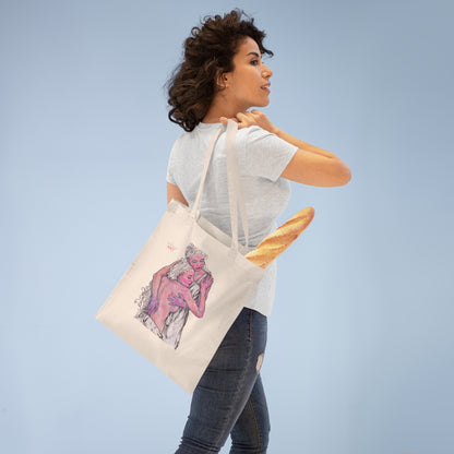 Tote Bag - Mutter und Tochter - Motiv "Zuflucht, Einseitig bedruckt, H 30,5 cm